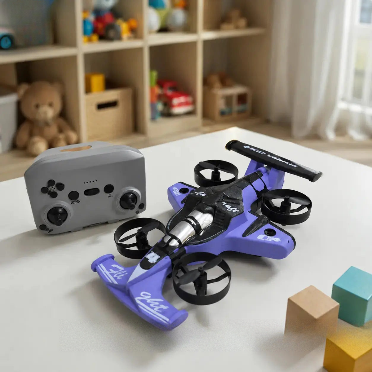 2 in 1 drone race car flying and driving stunt machine