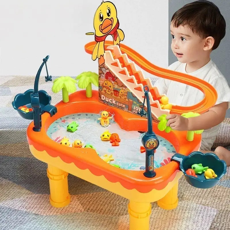 2 in 1 Duck Fishing Slide Toy with Lights & Music – ToysWalaPK