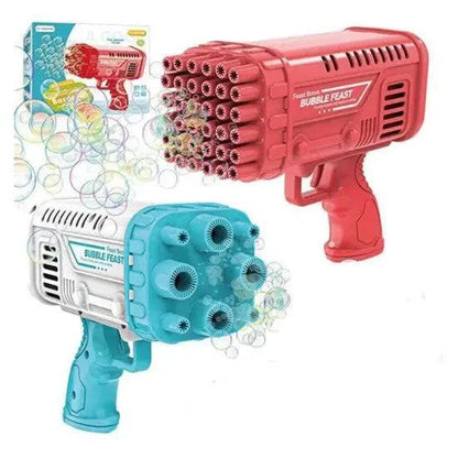 "Dual-Cap Electric Bubble Gun for Kids, Continuous Bubble Flow, Ideal for Family Gatherings and Picnics"