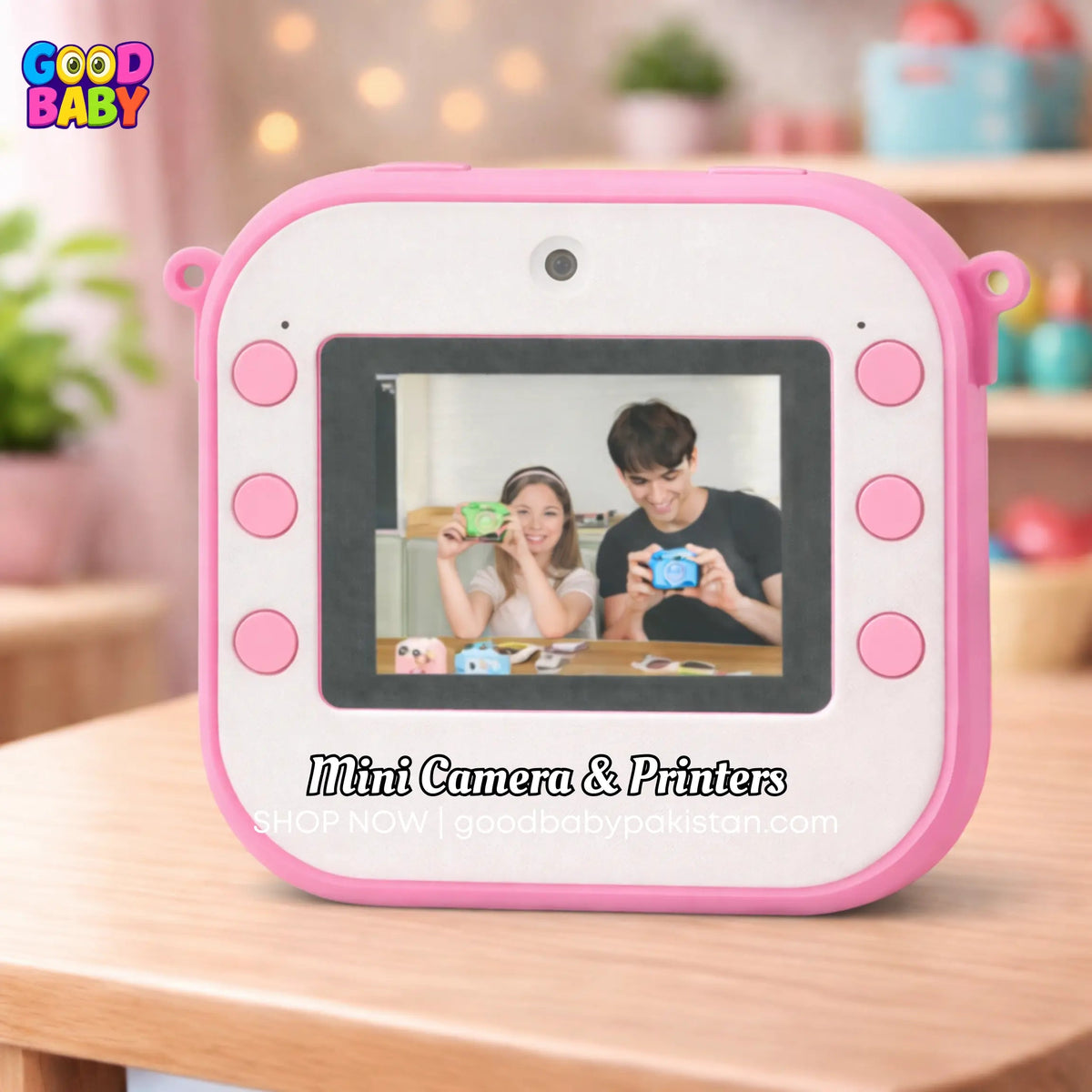 Dino Kids Instant Print Camera (Pink) ToysWalaPK
