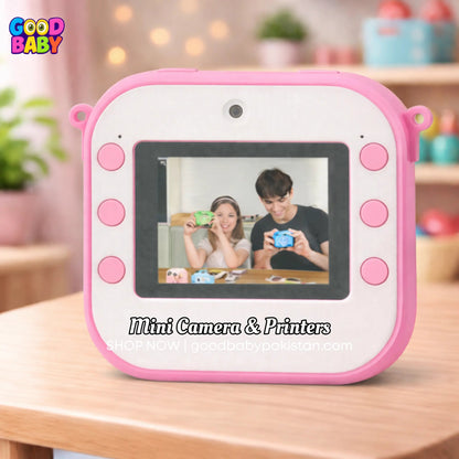 Dino Kids Instant Print Camera (Pink) ToysWalaPK