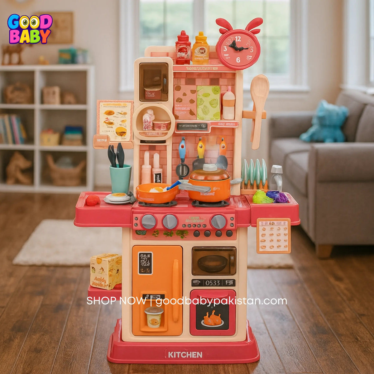 45 PCS Kitchen Spray Intelligent Playset with water spray and cooking accessories – ToysWalaPK