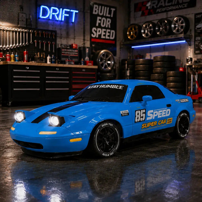 Red RC Drift Racing Car with LED Lights