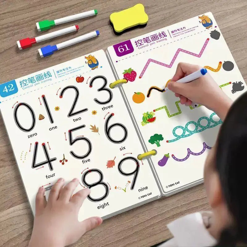 64-page tracing book set for preschool learning