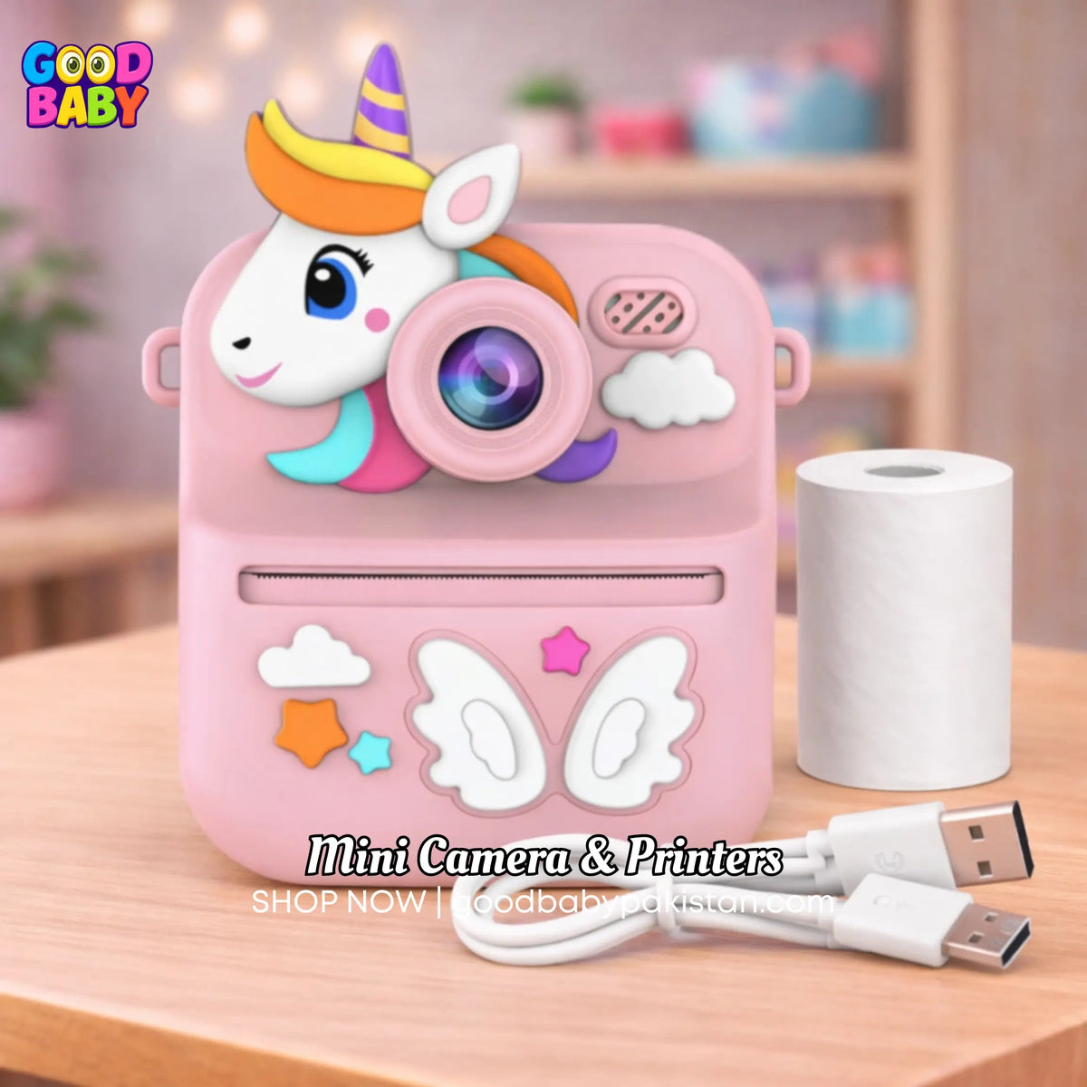 Instant Printer Unicorn Camera Pink ToysWalaPK