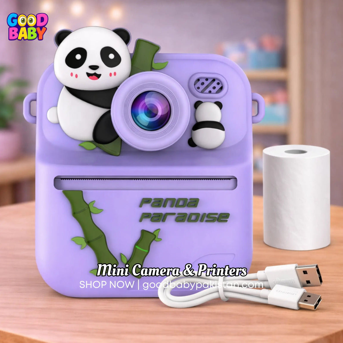 Panda Instant Printer Camera Purple ToysWalaPK