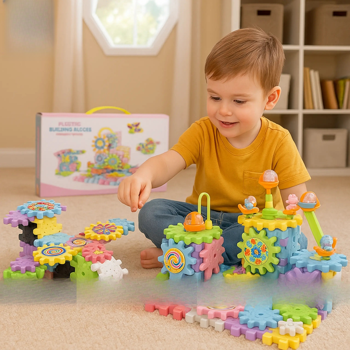 Electric Gear Building Blocks Set for Kids – 83 Pcs STEM Toy by ToysWalaPK