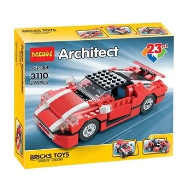 Architect Creator 23-in-1 Red Super Speedster building blocks set box with red race car design – available at ToysWalaPK.