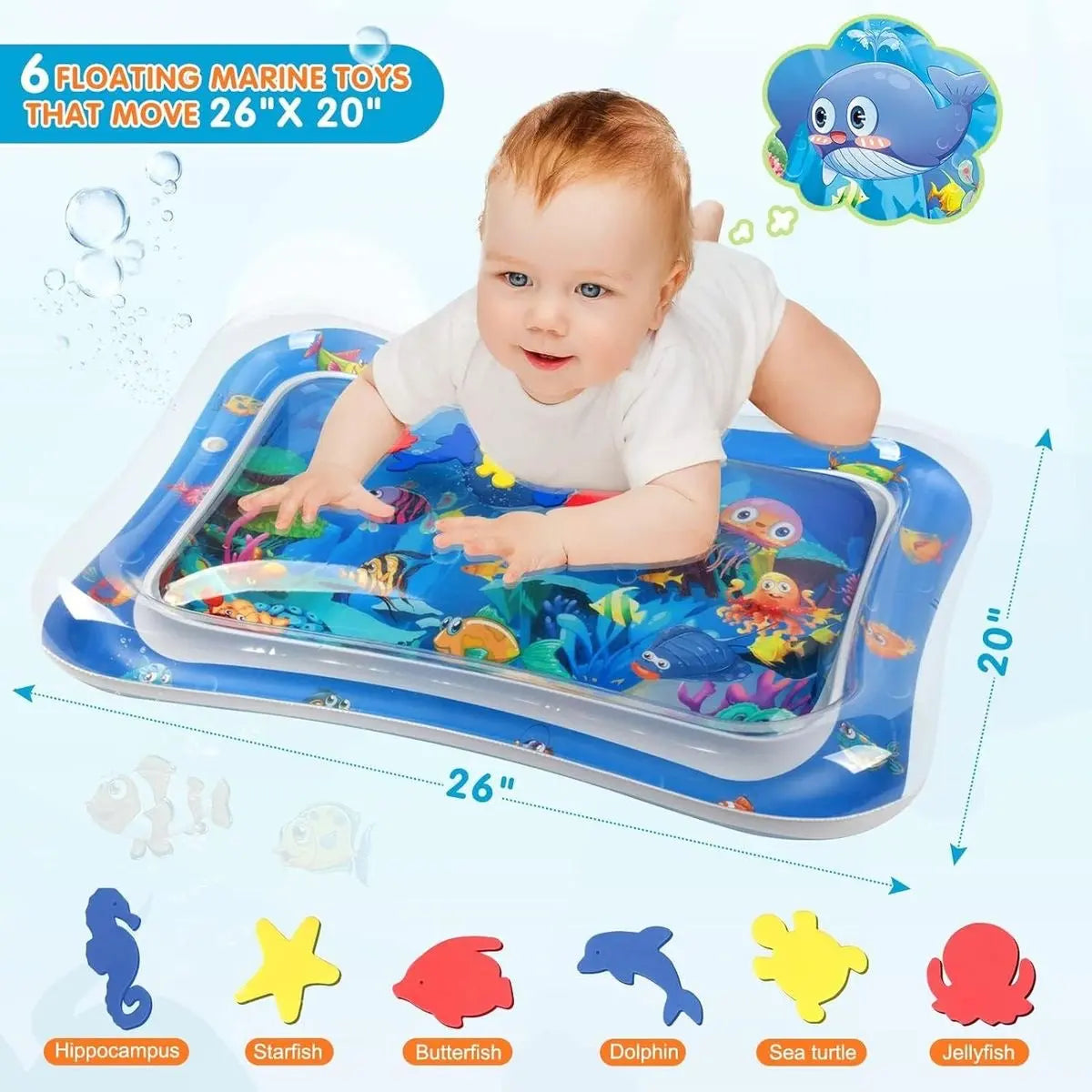 Bright and colorful water tummy time mat for babies in Pakistan