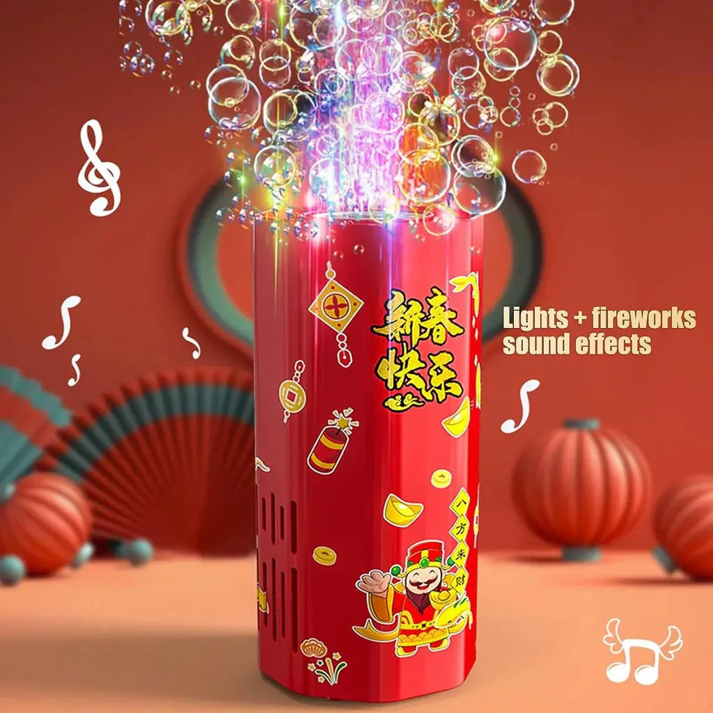 Bubble Machine with Firework Light Effects for Kids