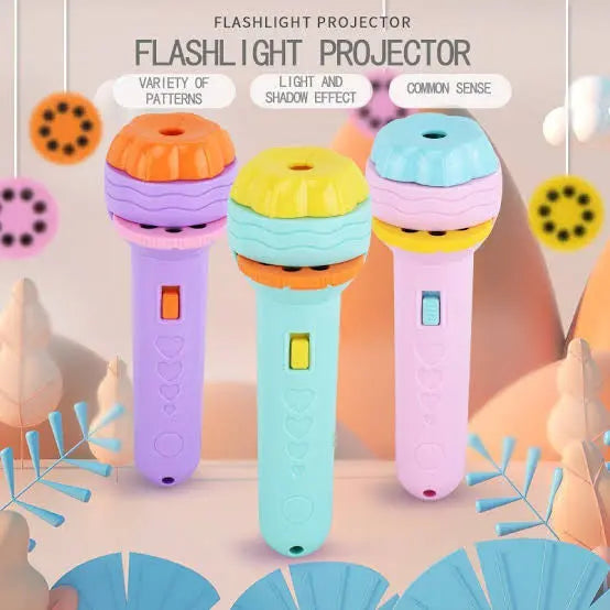 Cartoon character projector torch for early learning and imagination