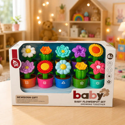 Colourful flower and pot matching toy for children