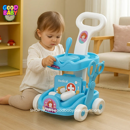 Doctor pretend play medical kit for kids with rolling trolley – ToysWalaPK