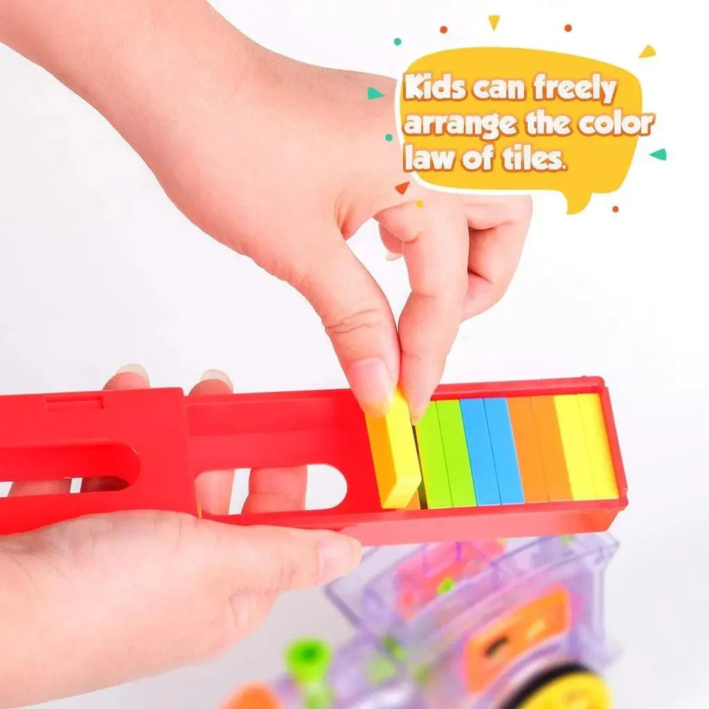 Domino Train Toy with 60 Colorful Dominoes – Fun STEM Learning Set Pakistan