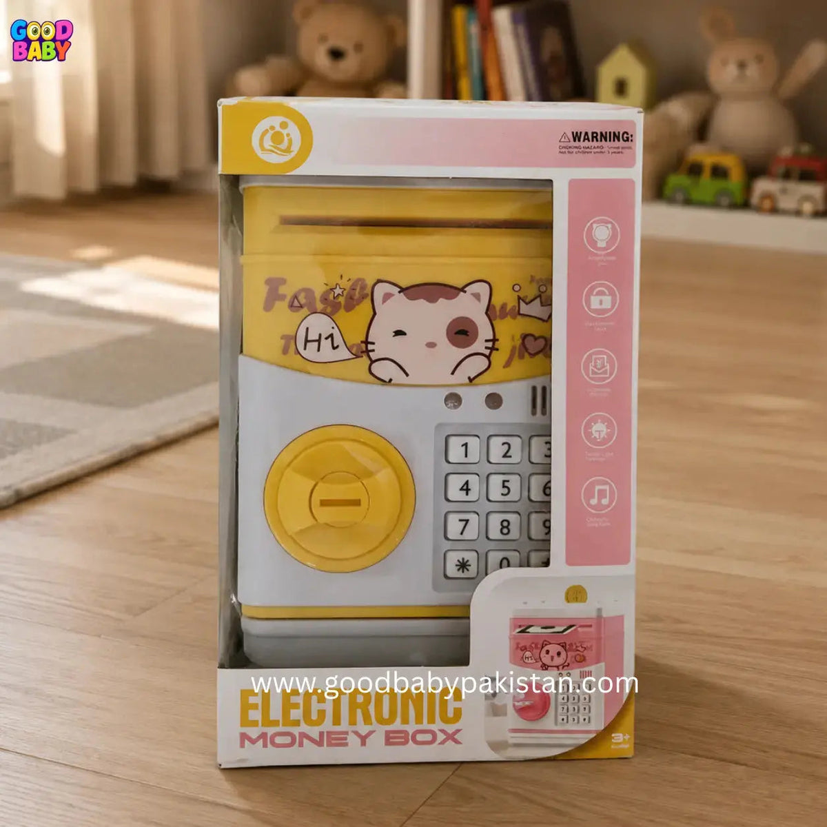 Durable plastic piggy bank for boys and girls