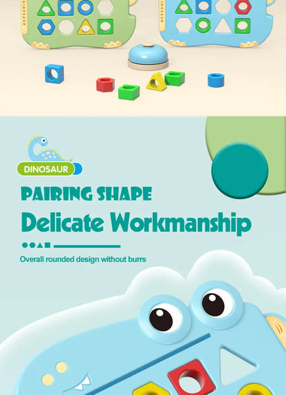 "Interactive Dinosaur-Themed Board Game for Toddlers, Learning Colors and Shapes, Safe and Durable Material"