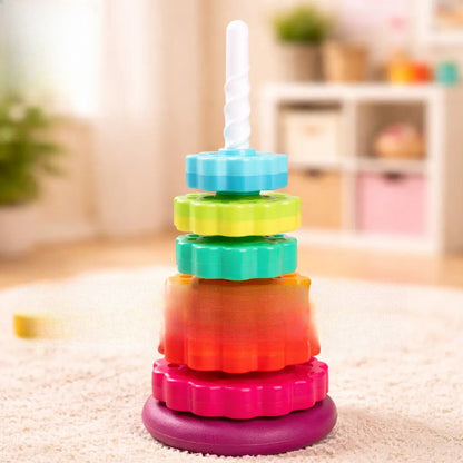 Educational rainbow spinning toy for toddlers
