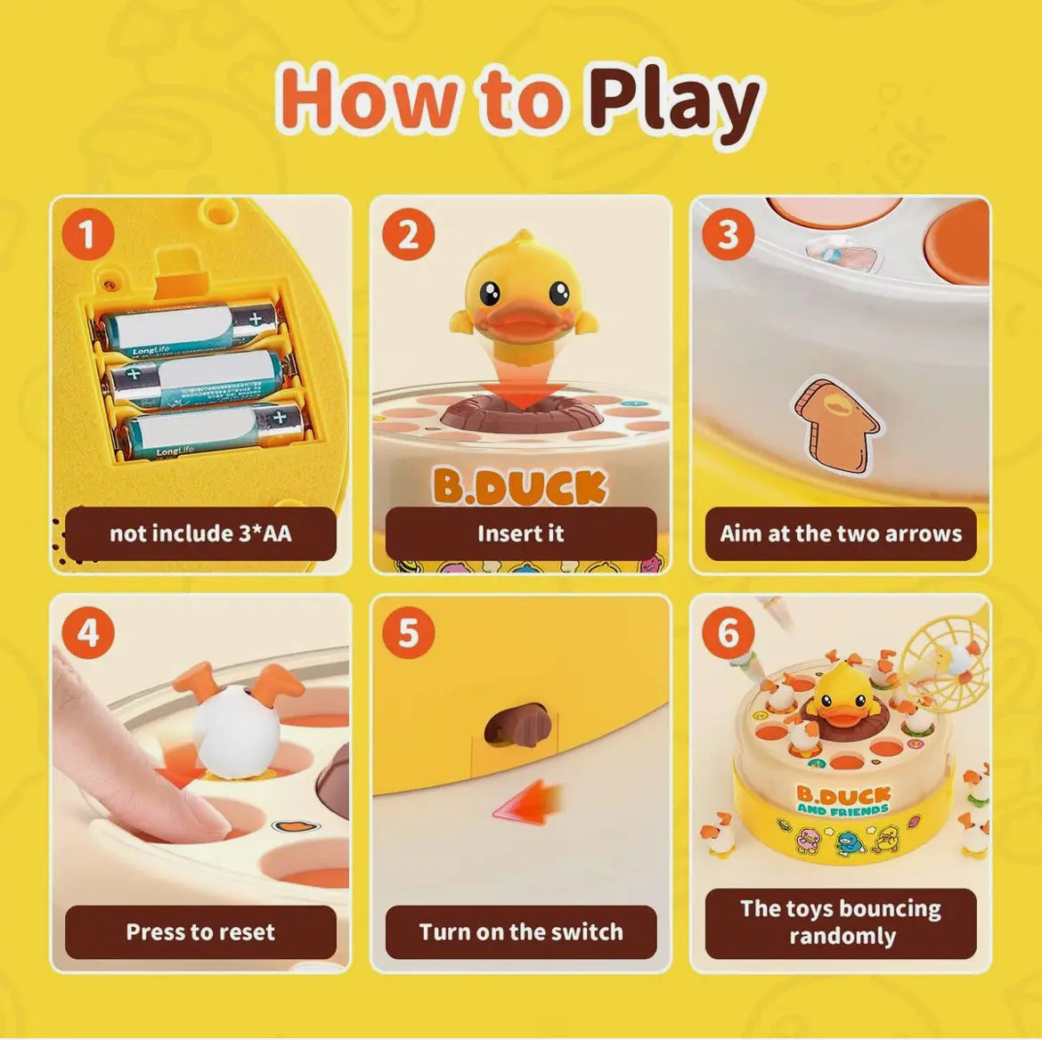 Electric bouncing duck catching game