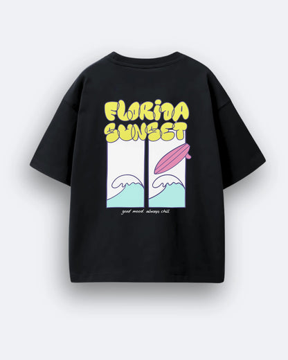 Florida palm tree sunset cotton tee