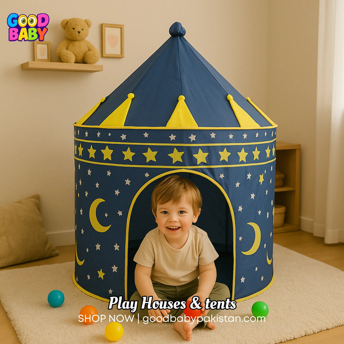 “ToysWalaPK Kids Castle Play Tent for indoor and outdoor play”