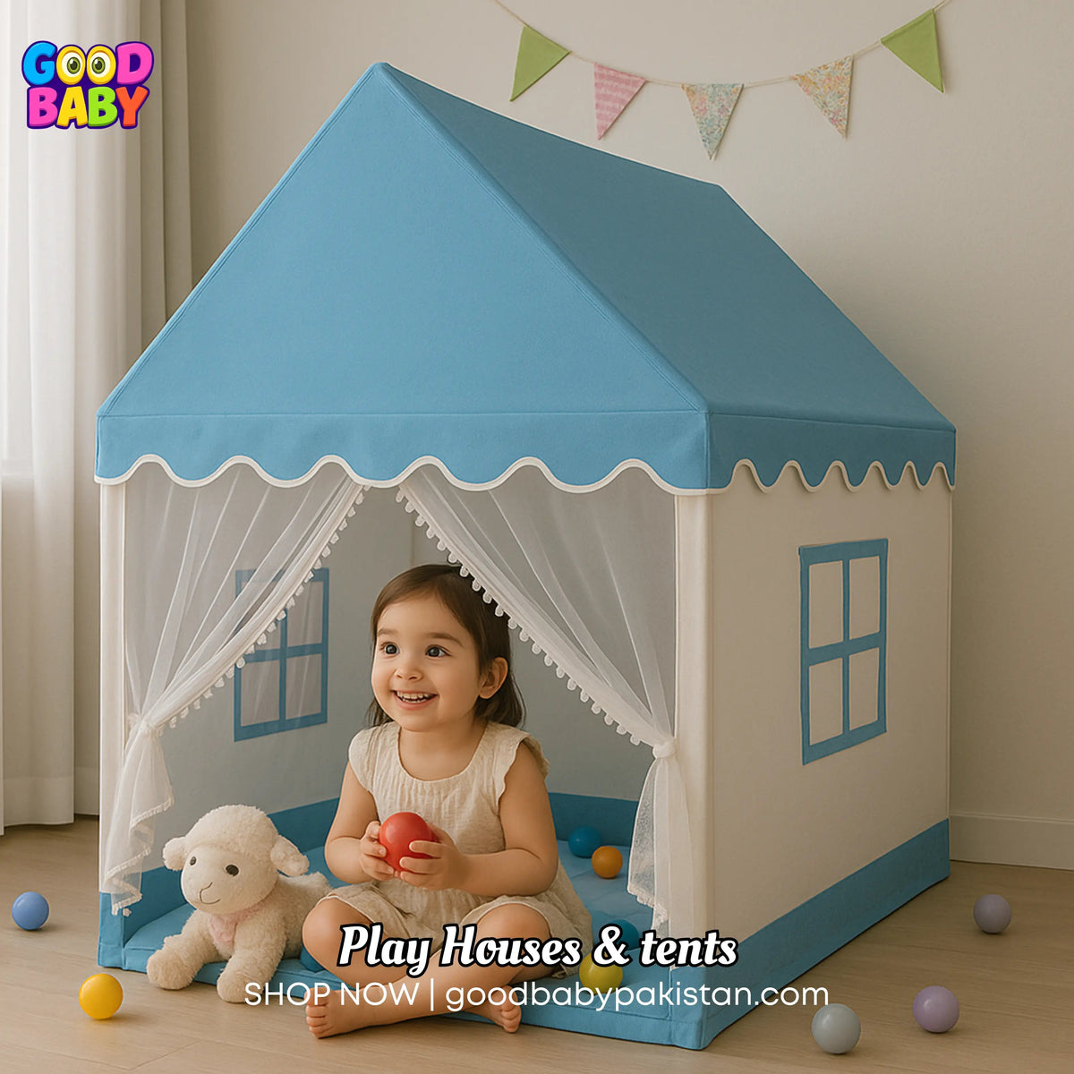 ToysWalaPK blue fantasy castle play tent for kids