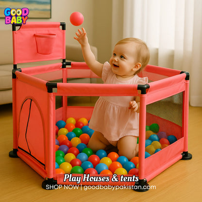 “ToysWalaPK pink breathable mesh baby playpen”