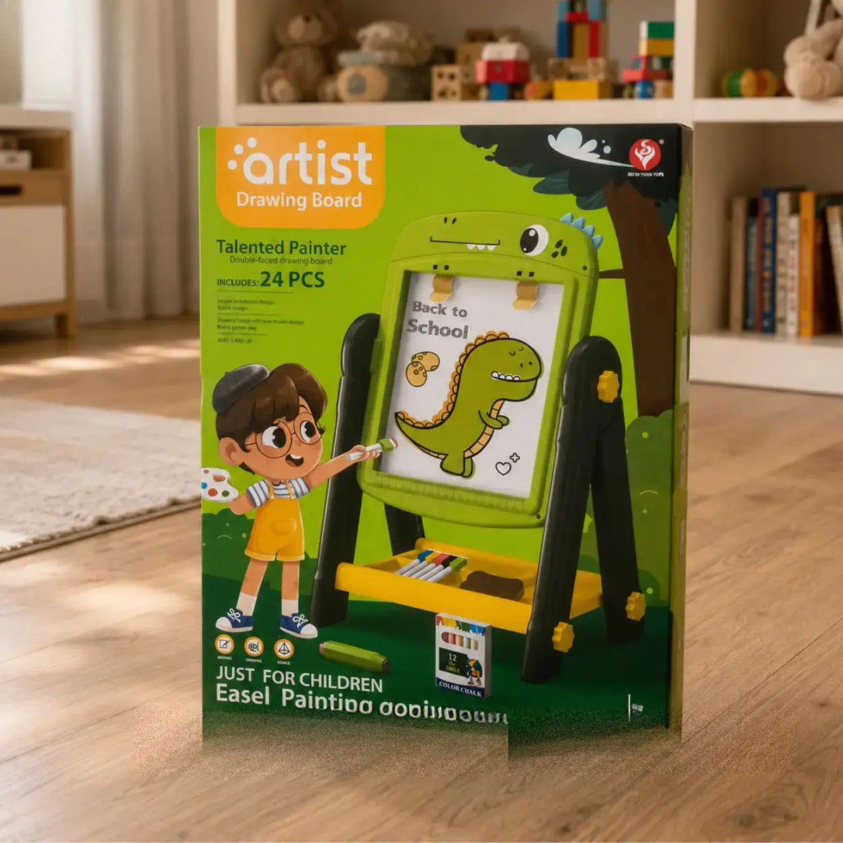 Green dinosaur magnetic drawing board for children