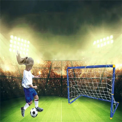 Kids' Portable Football Goal Post Set: Indoor Outdoor Soccer Training Fun with Pump
