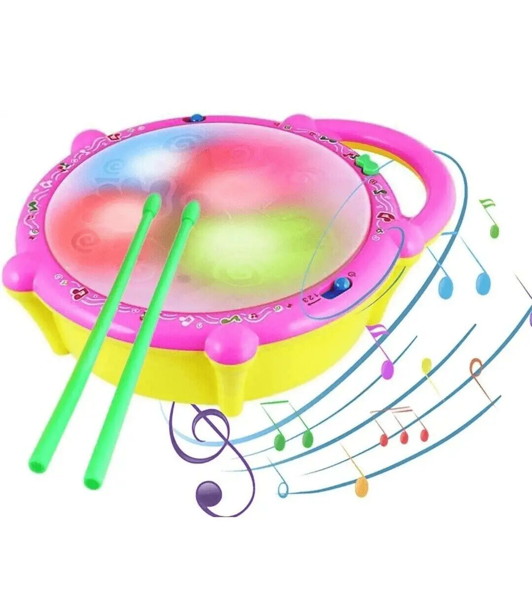 Interactive Musical Light-Up Flash Drum with Sticks for Kids Educational Fun
