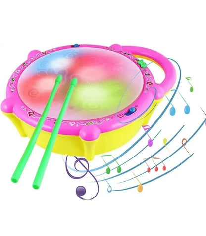 Interactive Musical Light-Up Flash Drum with Sticks for Kids Educational Fun