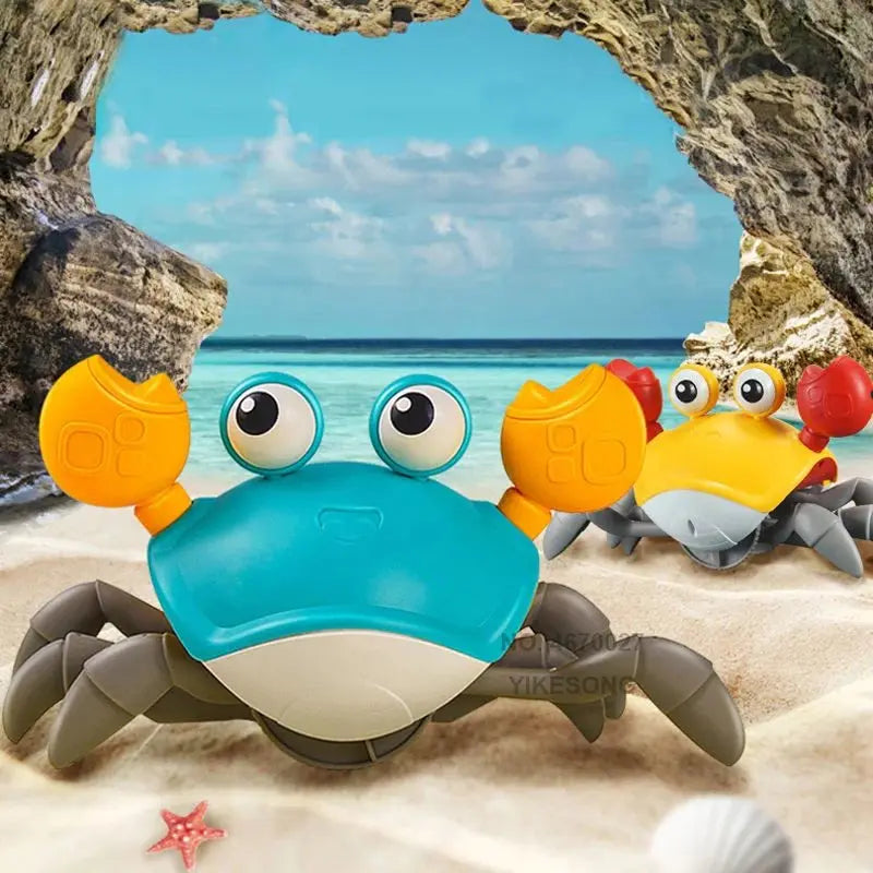 Interactive crawling crab with flashing LED lights