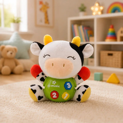 Interactive plush animal toy for toddlers