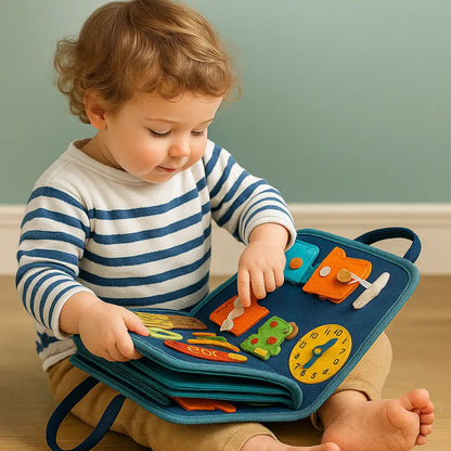 Interactive quiet book with counting