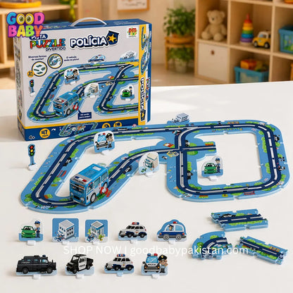 Kids Police Car Puzzle Road Track Toy Set Online Pakistan