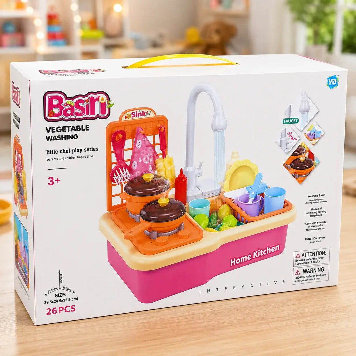 Kids Pretend Play Kitchen Toy with Sink