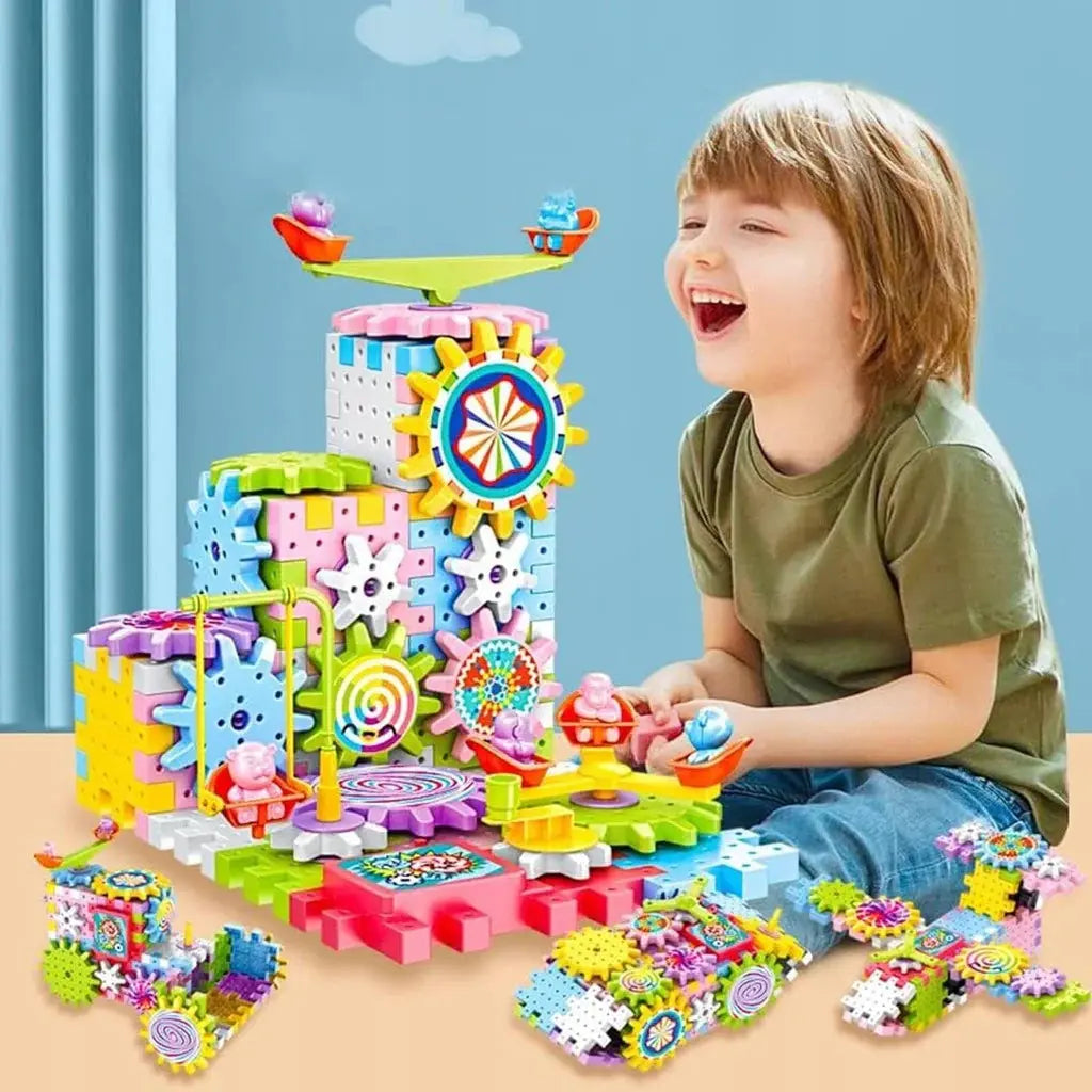 Kids STEM Engineering Gear Toy – 83 Piece Building Kit