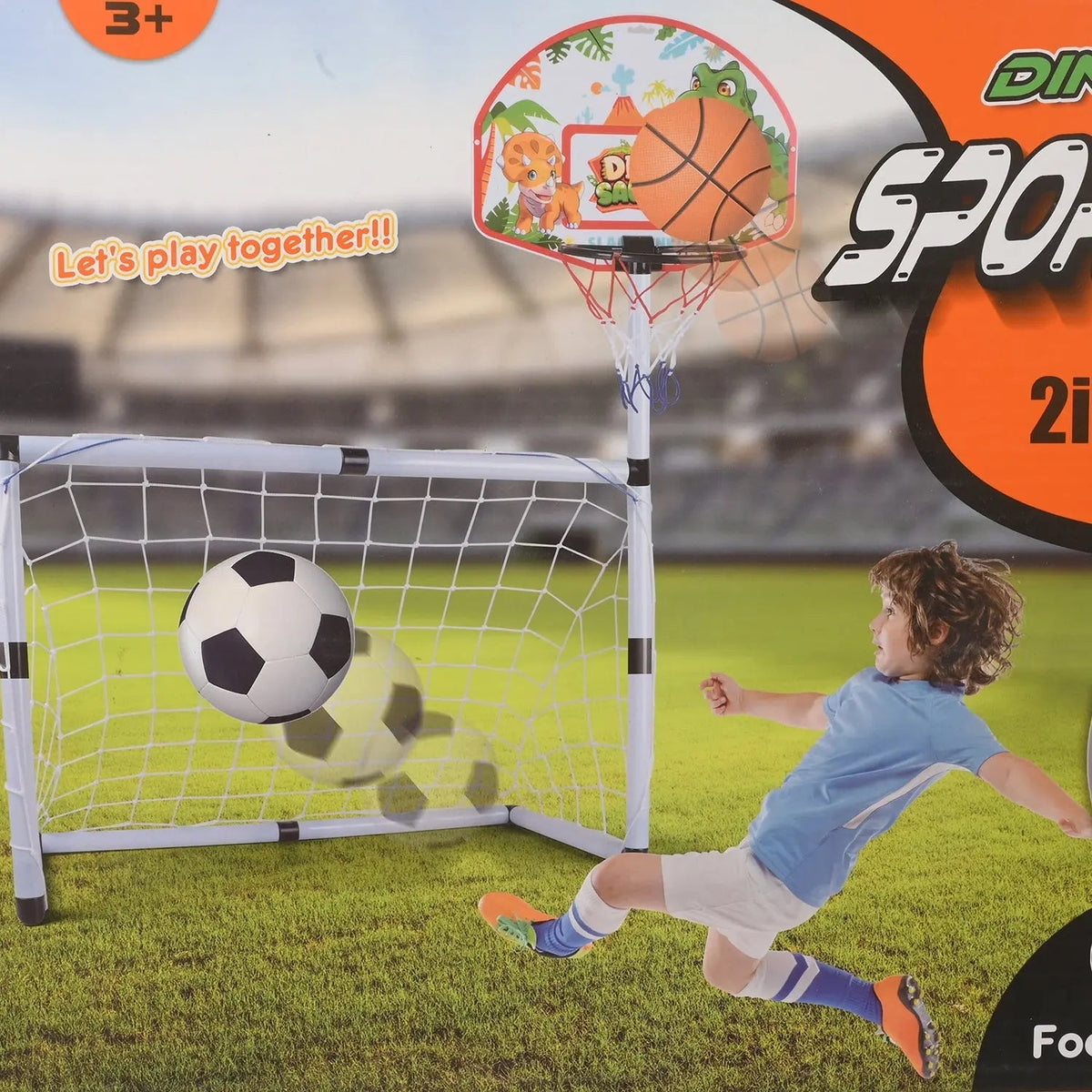 Kids active play sports kit – 2-in-1 football goal and basketball ring set by ToysWalaPK