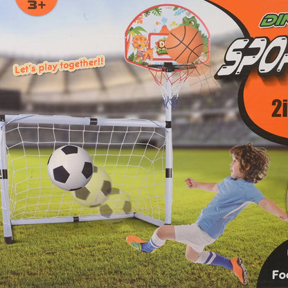 Kids active play sports kit – 2-in-1 football goal and basketball ring set by ToysWalaPK