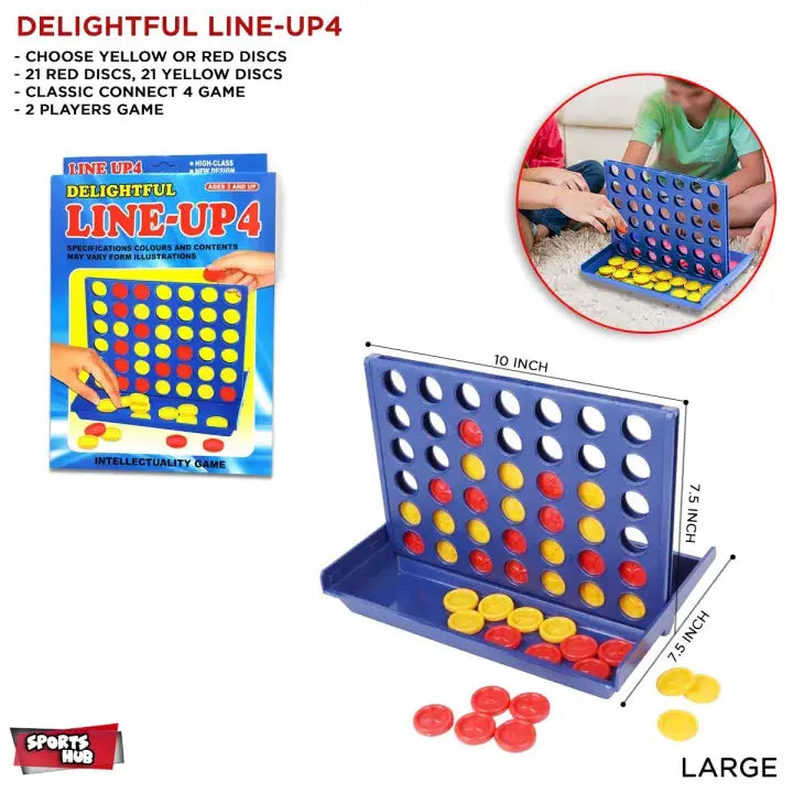 Red and yellow discs strategy board game