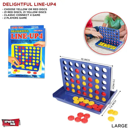 Red and yellow discs strategy board game