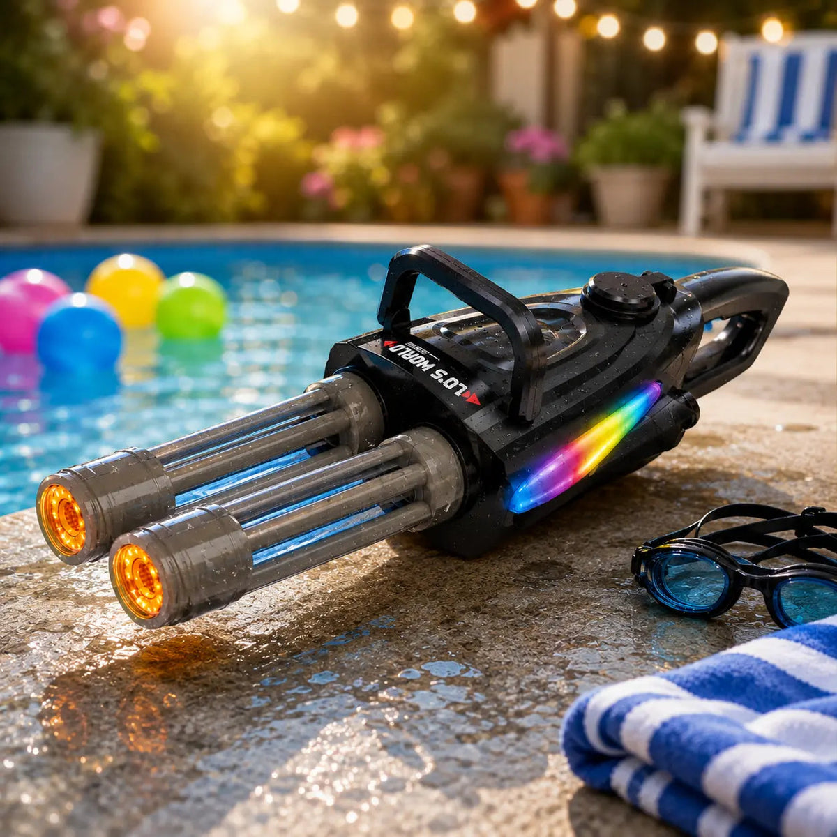 Kids double barrel water gun outdoor toy