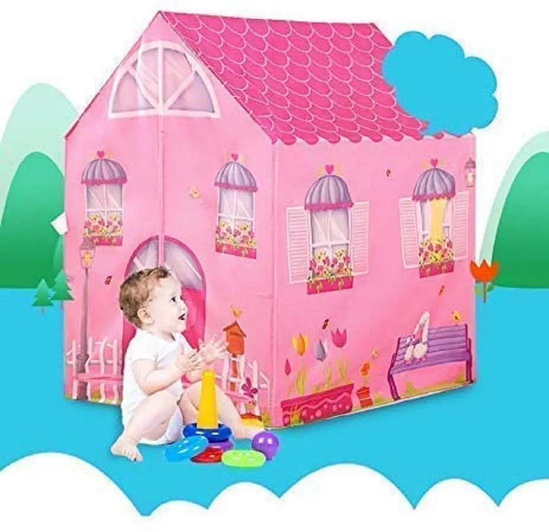 “Kids imaginative play tent with dollhouse design”