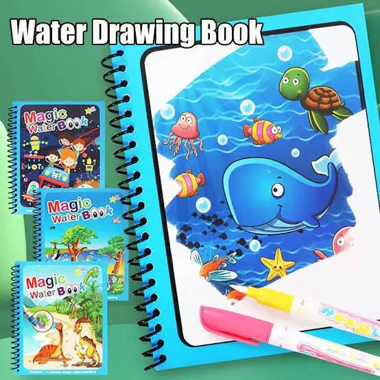Kids magic water painting book with dinosaurs and vehicles – ToysWalaPK