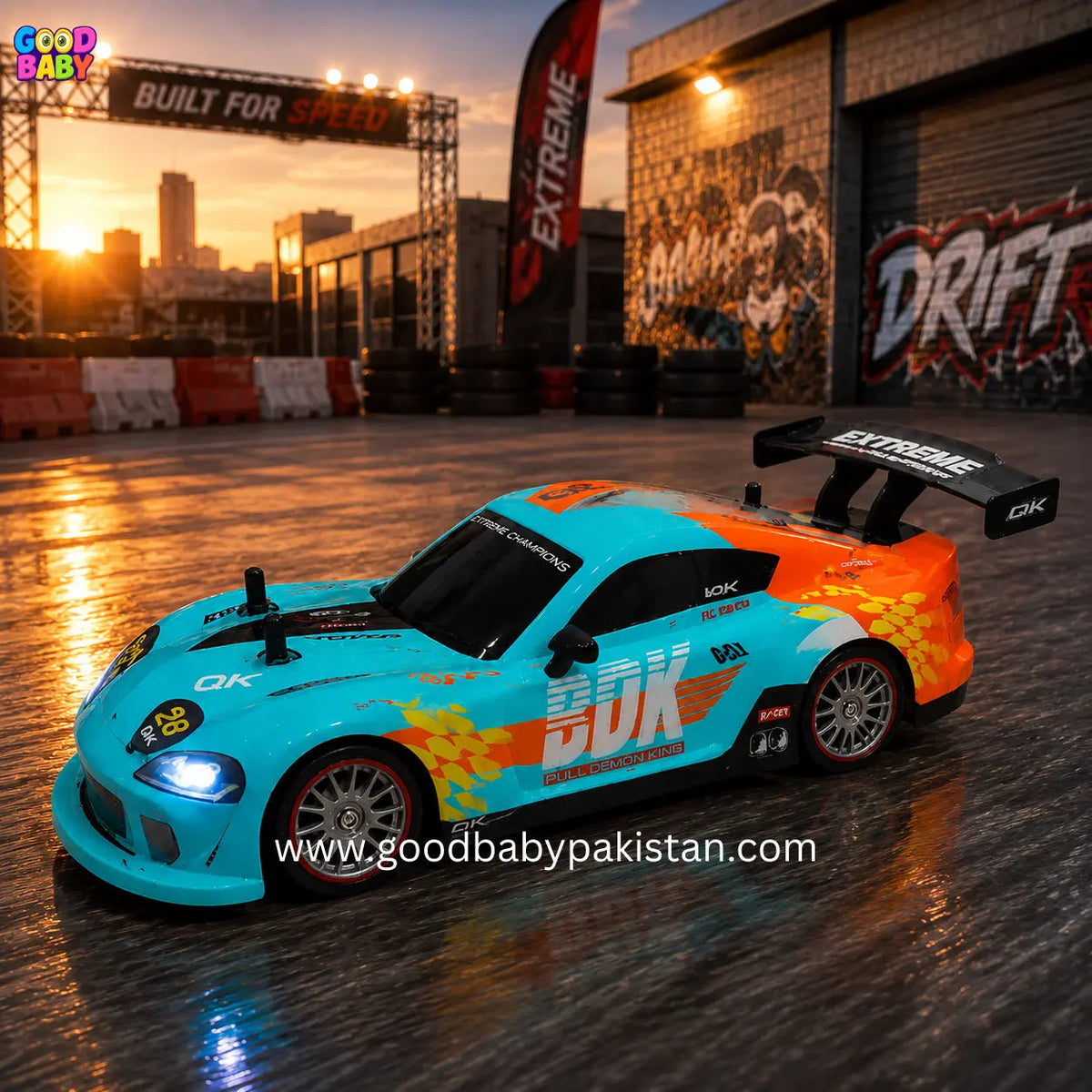 Kids racing car toy with sporty design