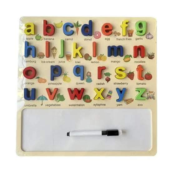 Kids wooden alphabet learning board for toddlers