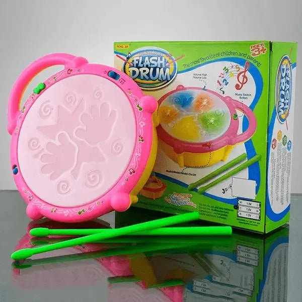 Light-up flash drum toy for kids with LED effects