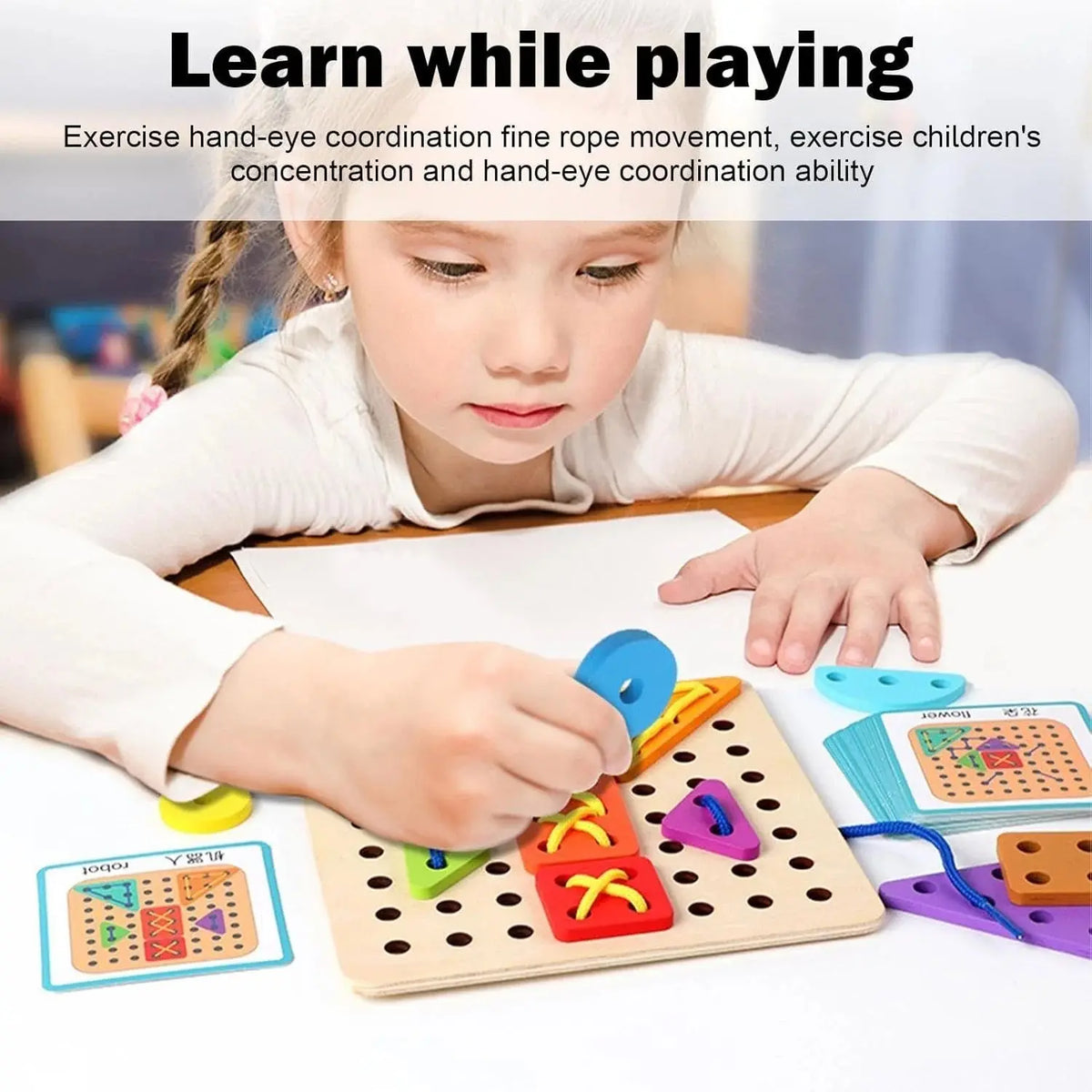 Montessori fine-motor skill activity board for toddlers Pakistan