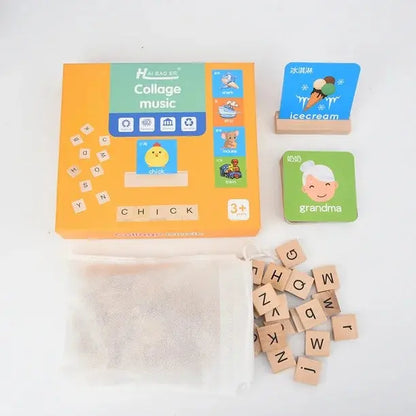 Montessori word-building activity set for children
