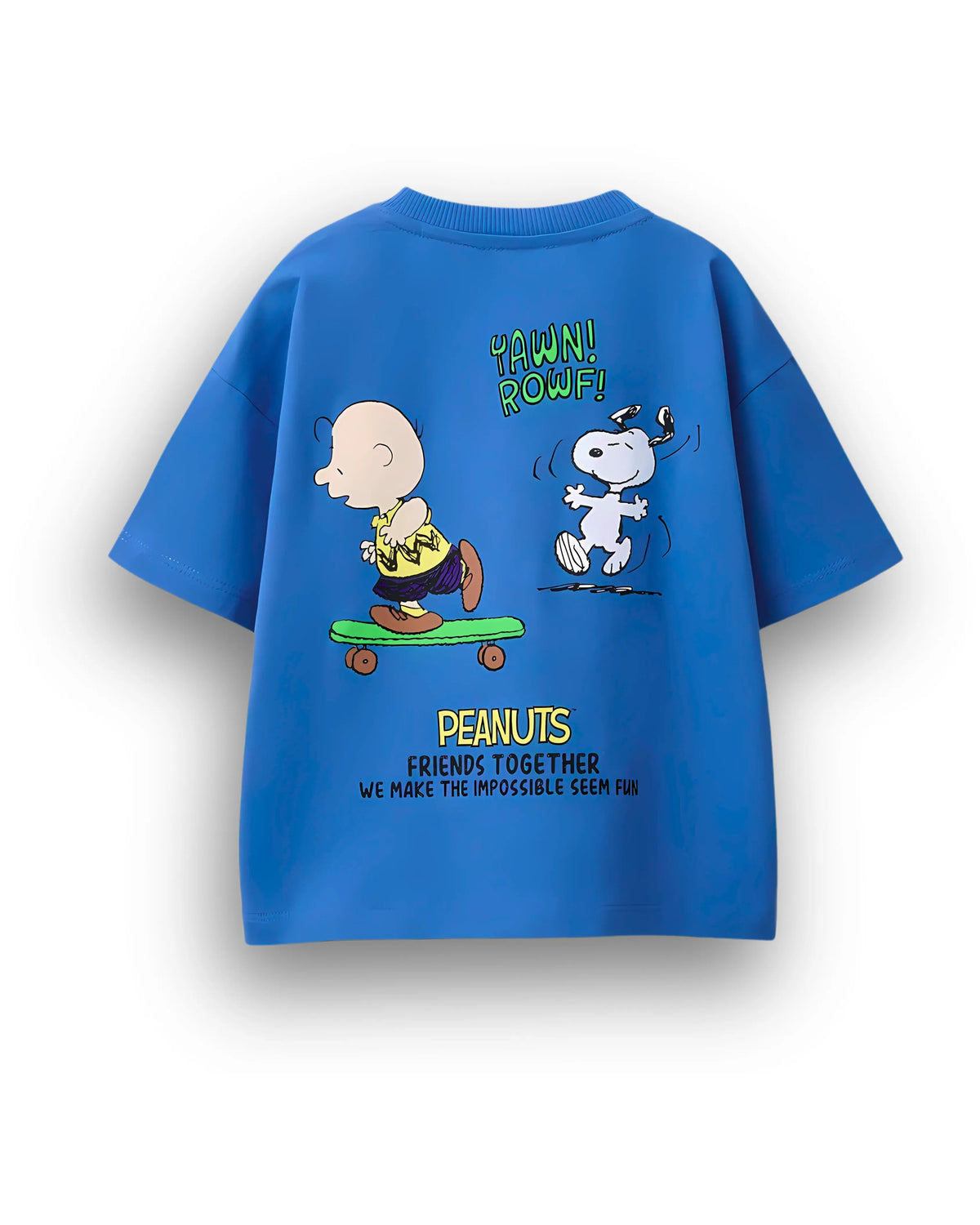 "Oversized Snoopy printed tee with crochet pocket"