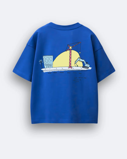 Oversized aesthetic crane print shirt